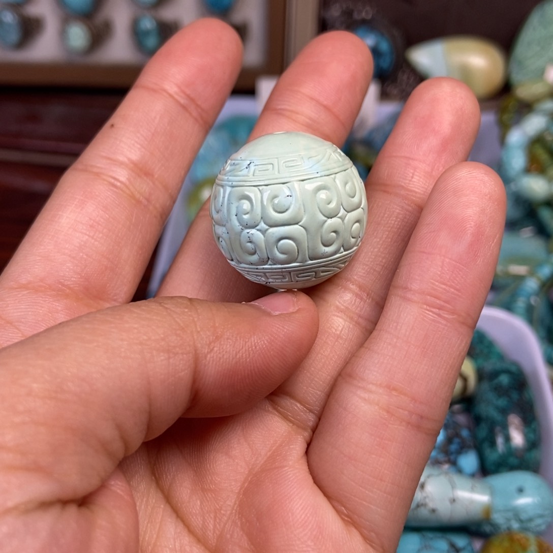 绿松石珠宝奇石未镶嵌沉**缘