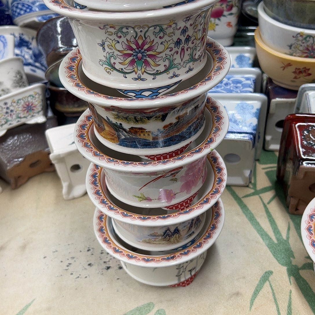 缥***生花盆紫砂029号瑕疵6个13/6.5cm