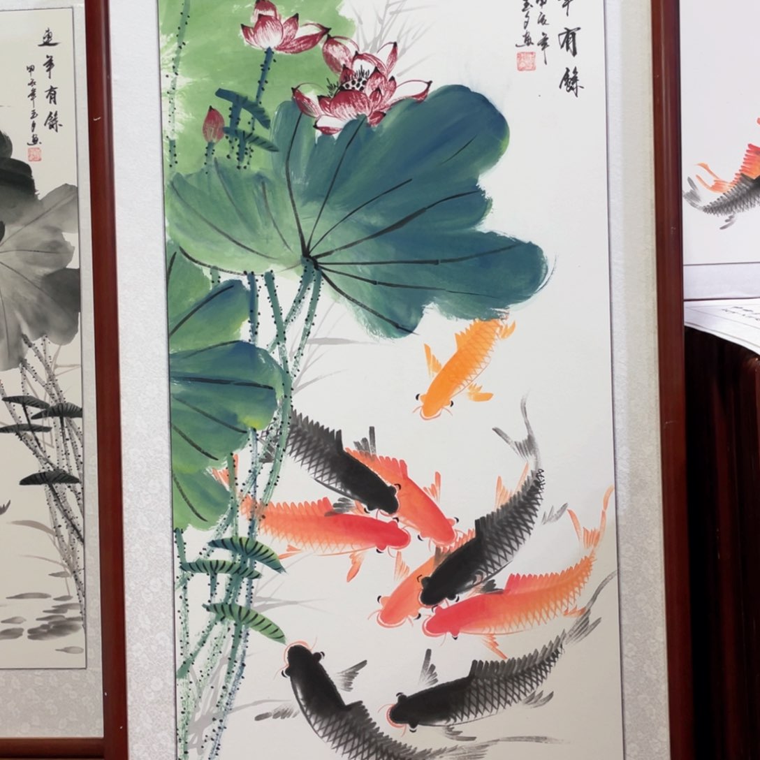 国画博****）带框尺寸63*123厘米