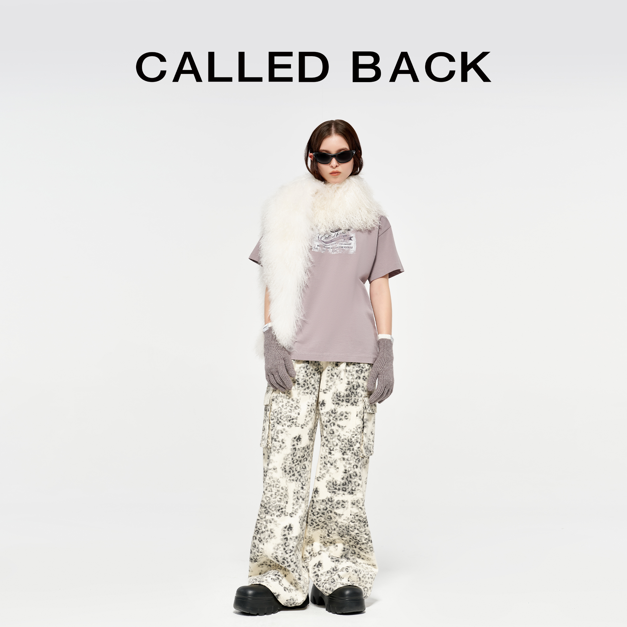 CALLED BACK新款豹纹套装休闲裤直筒休闲百搭遮肉显瘦241002