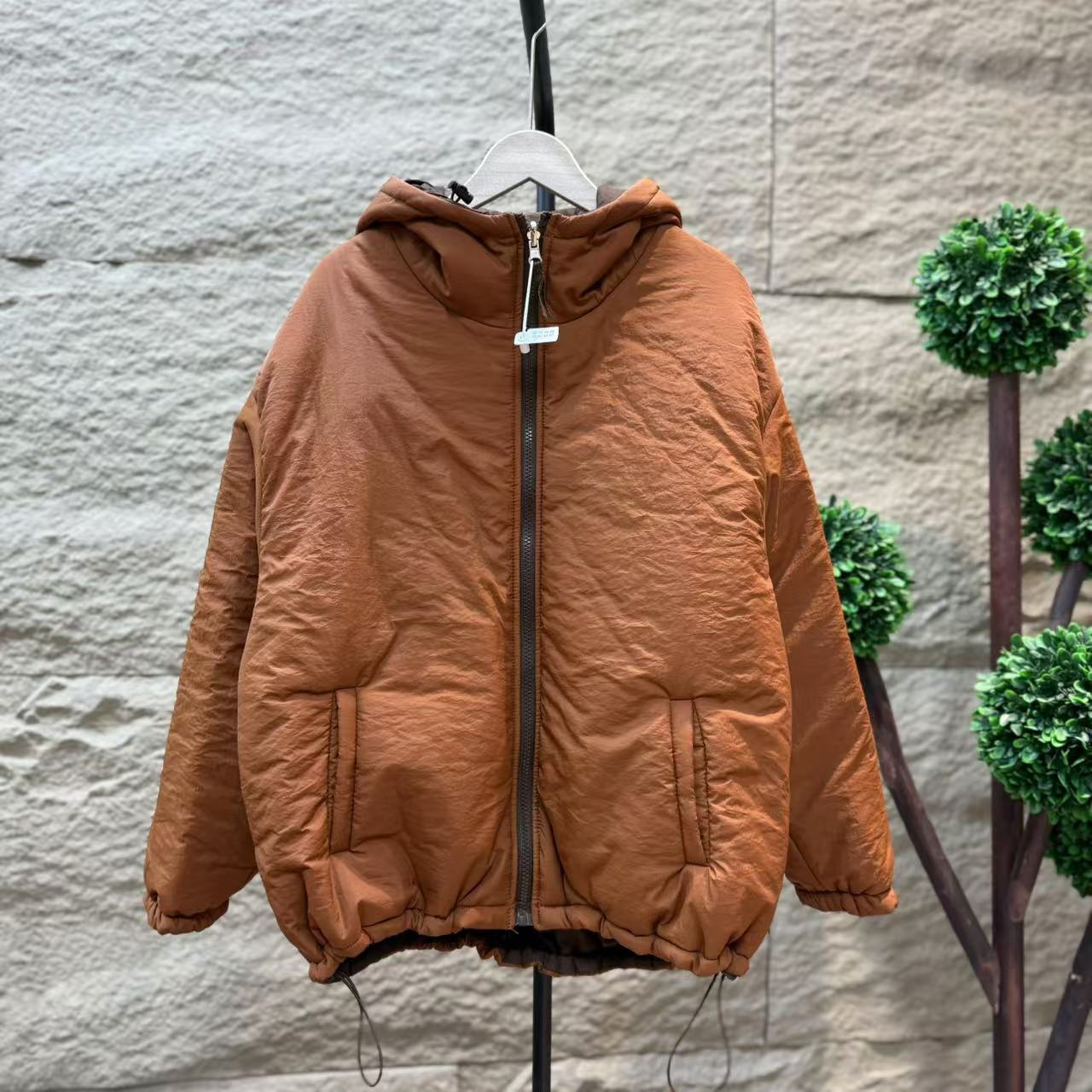 8912新款两面穿冬季加厚百搭休闲显瘦连帽棉服