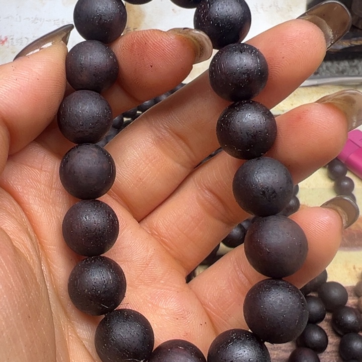 降真香手串/手链降真香12圆珠红黑油结晶
