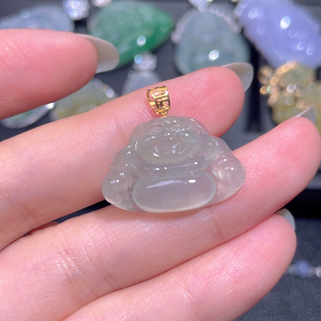 颈饰18K金镶嵌翡翠翡翠