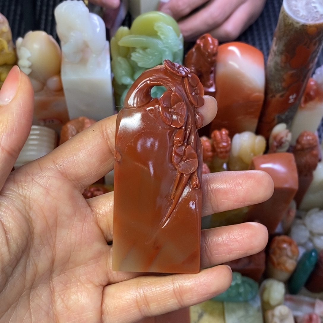 寿山石印石梅花印