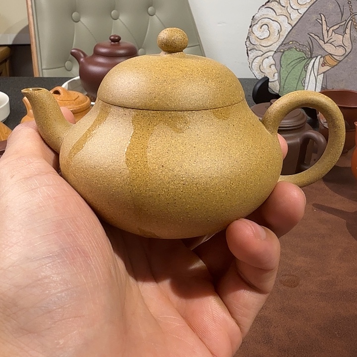 紫砂茶壶梨形黄段