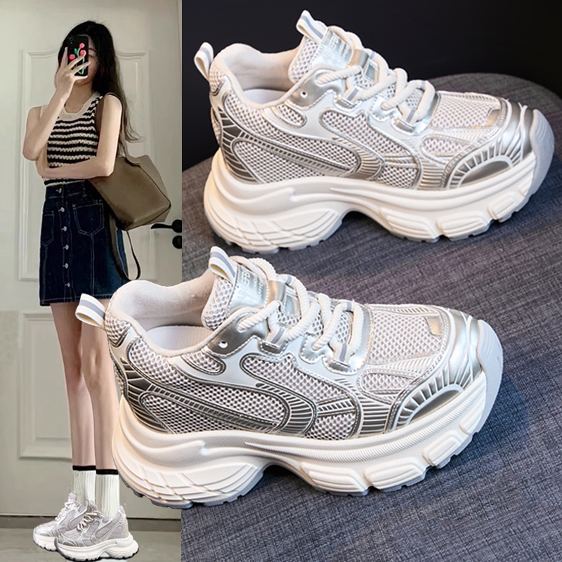 8761厚底老爹增高鞋女新款秋季休闲网面运动鞋休闲鞋百搭透气耐磨