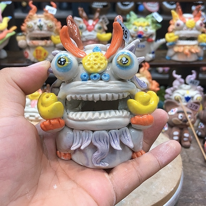 摆件直播间手工抽象陶瓷摆件336
