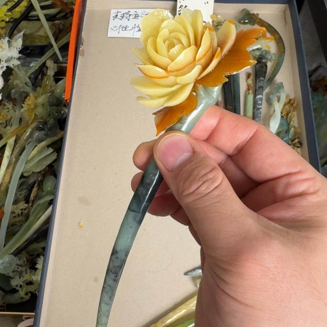 岫玉发饰未镶嵌明君玉簪贼拉好看