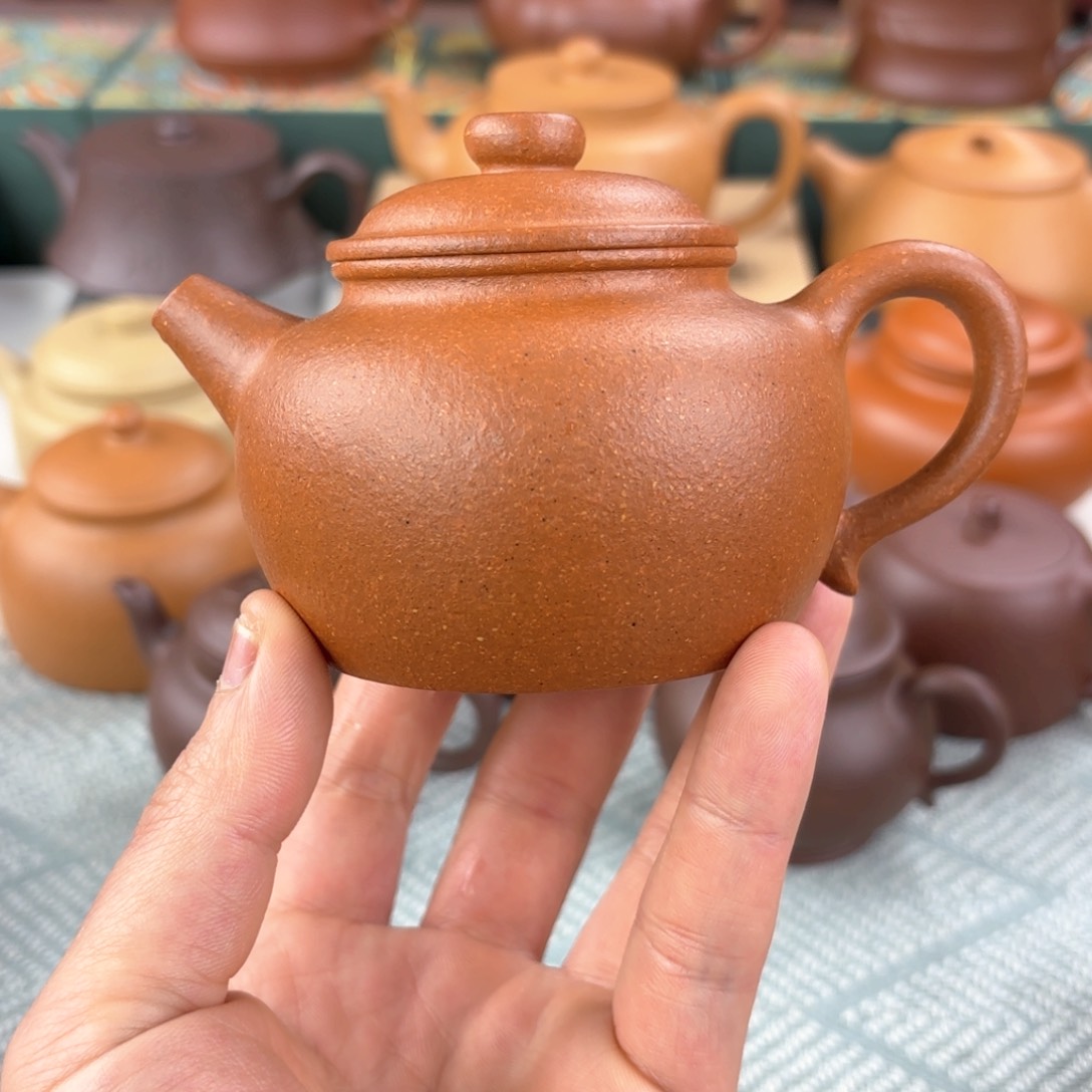 紫砂茶壶微瑕 大彬圈钮 红降坡 180cc