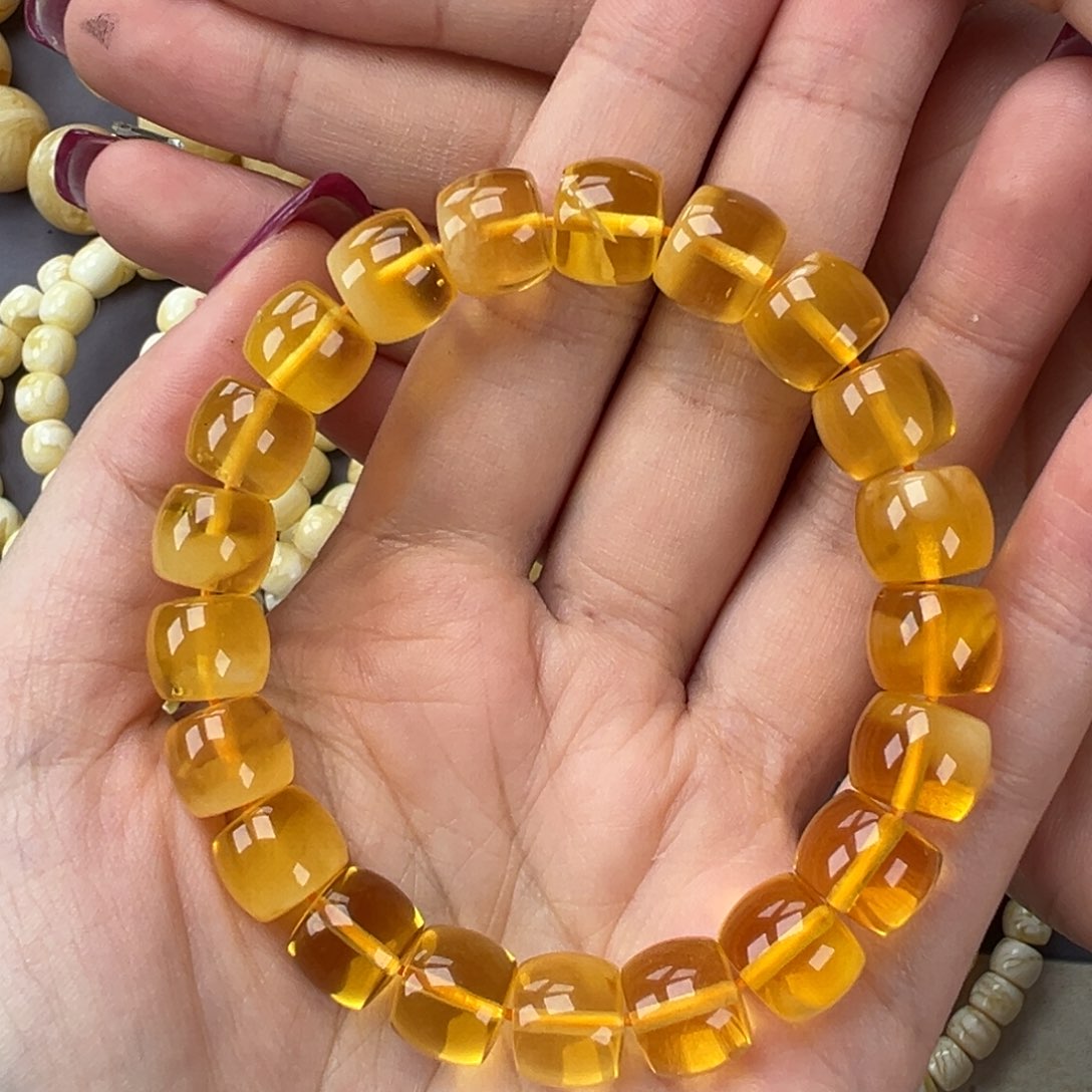 琥珀手链未镶嵌16.93直切