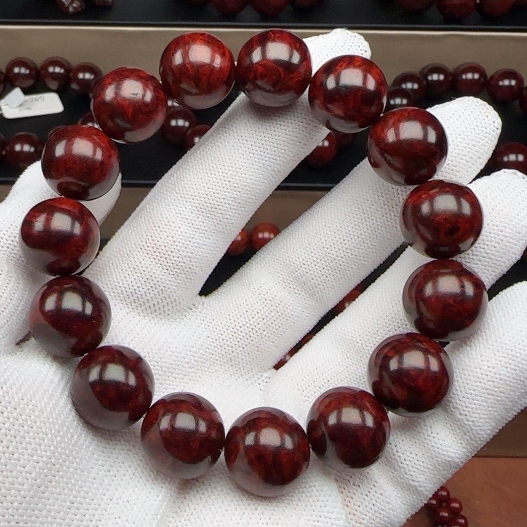 【***】小叶紫檀手串/手链原生态印度小叶紫檀1.5爆满瘤疤