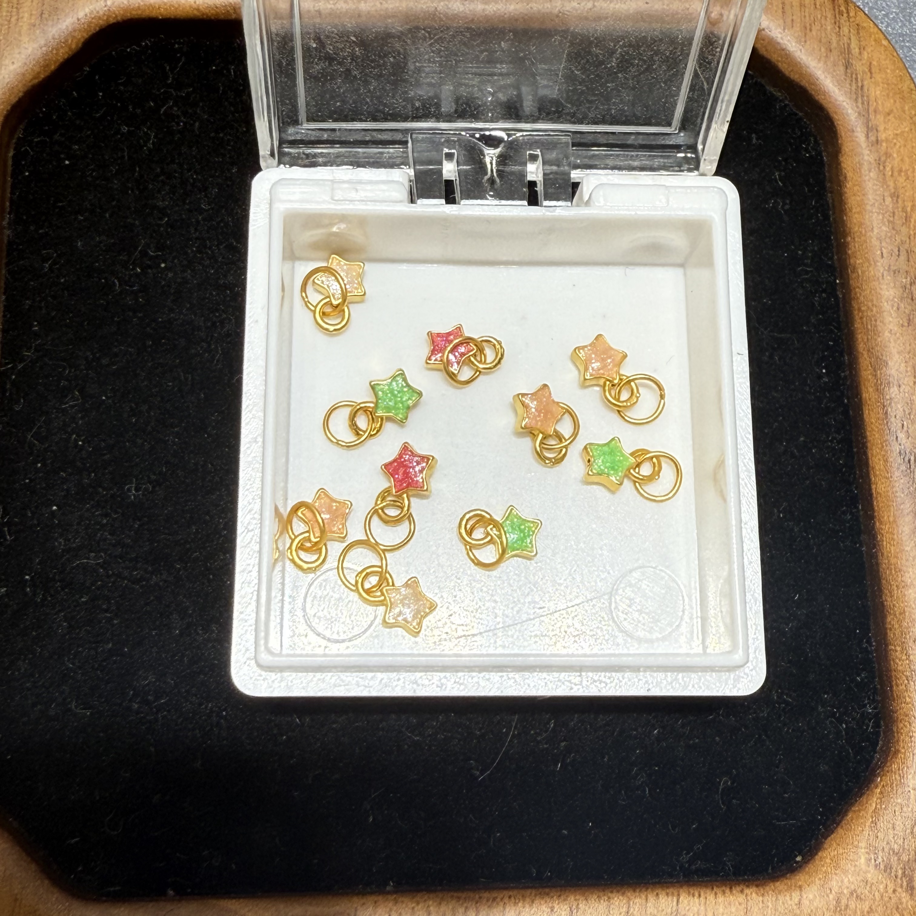 足金999烧蓝多巴胺小星星滴流颜色自选不然随机（该订单两个发）