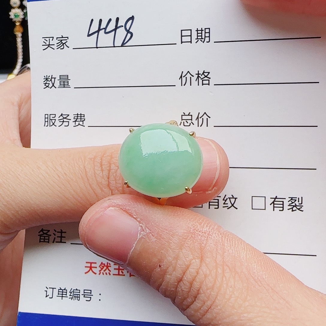 翡翠戒指银S925镶嵌111111111