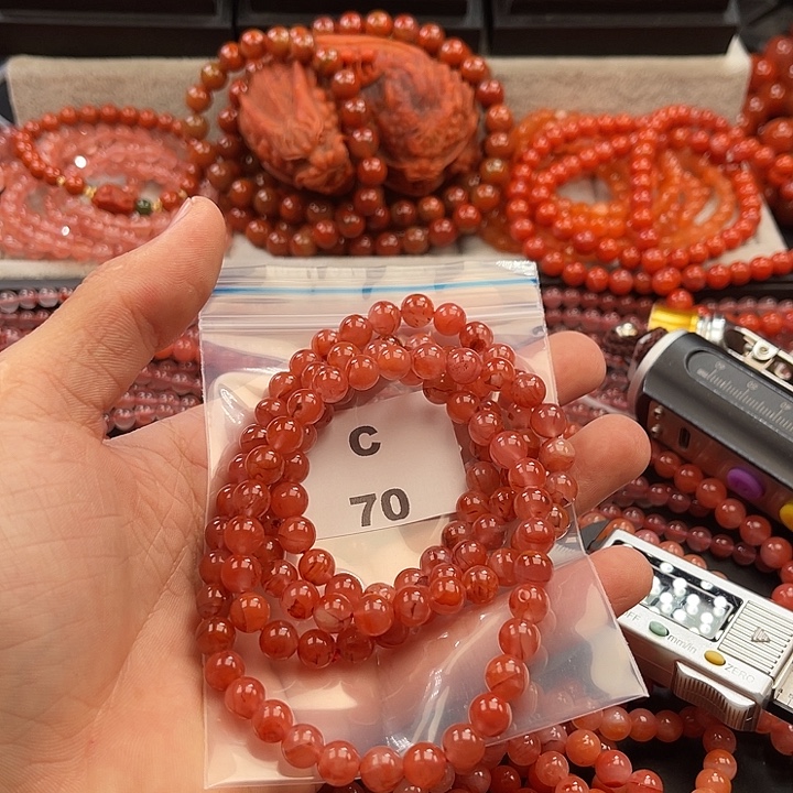 南红玛瑙未镶嵌多样性发货默认微瑕称重7mm