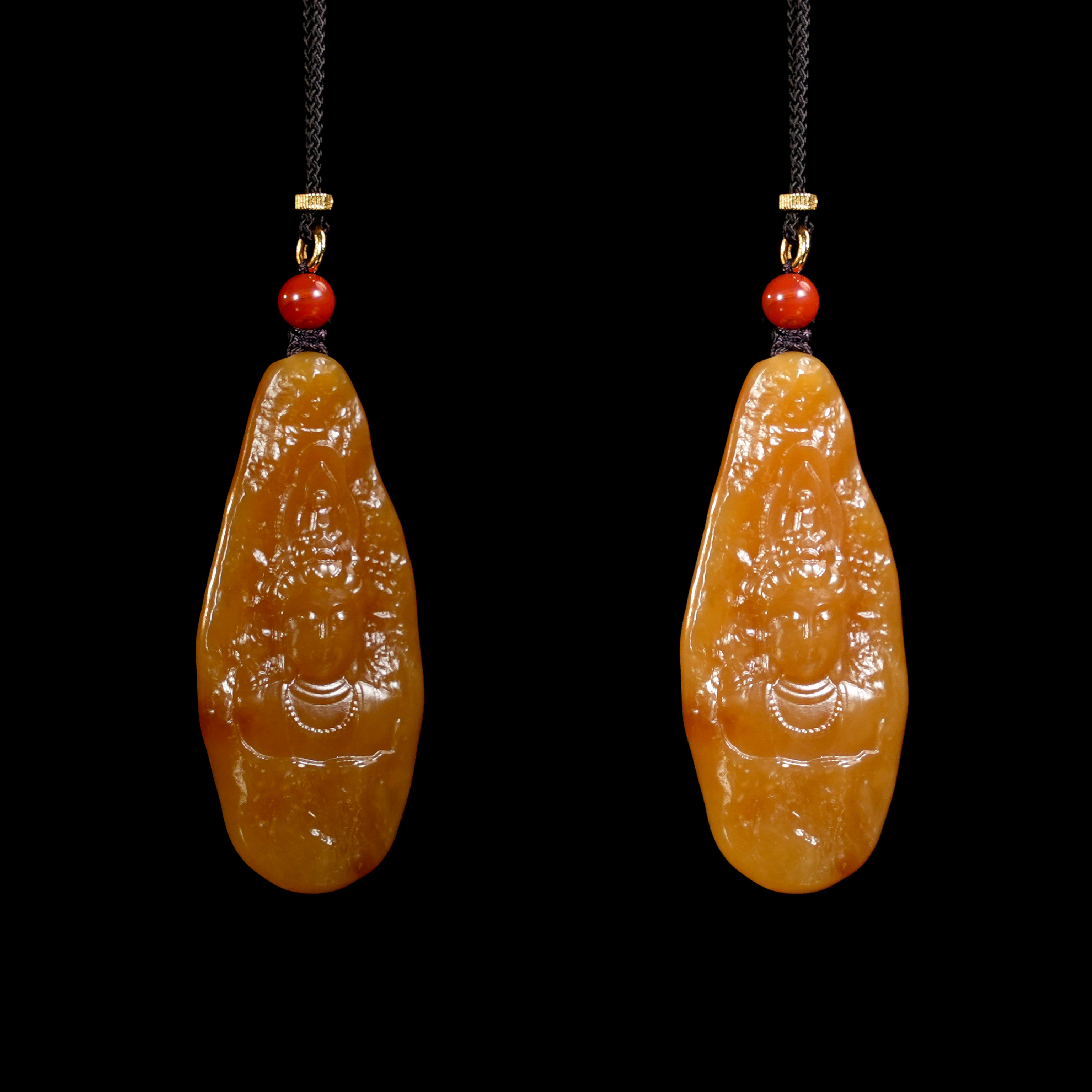 预售新疆和田玉糖玉观音RB243584约56*24mm（单面）多样性发发一件