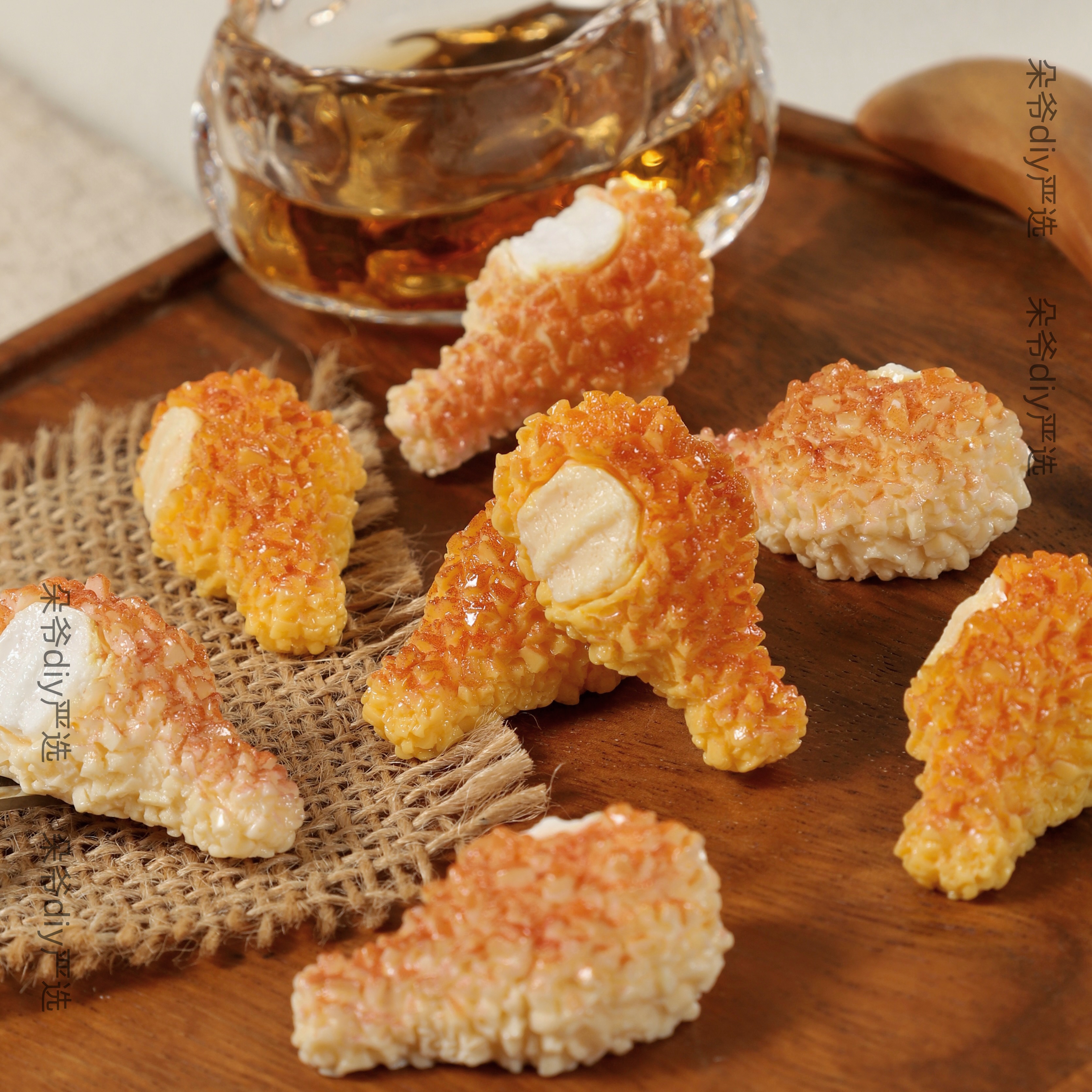 DUOYE/朵爷定制炸鸡冰淇淋【现H】diy树脂食玩手工配件摆件装饰