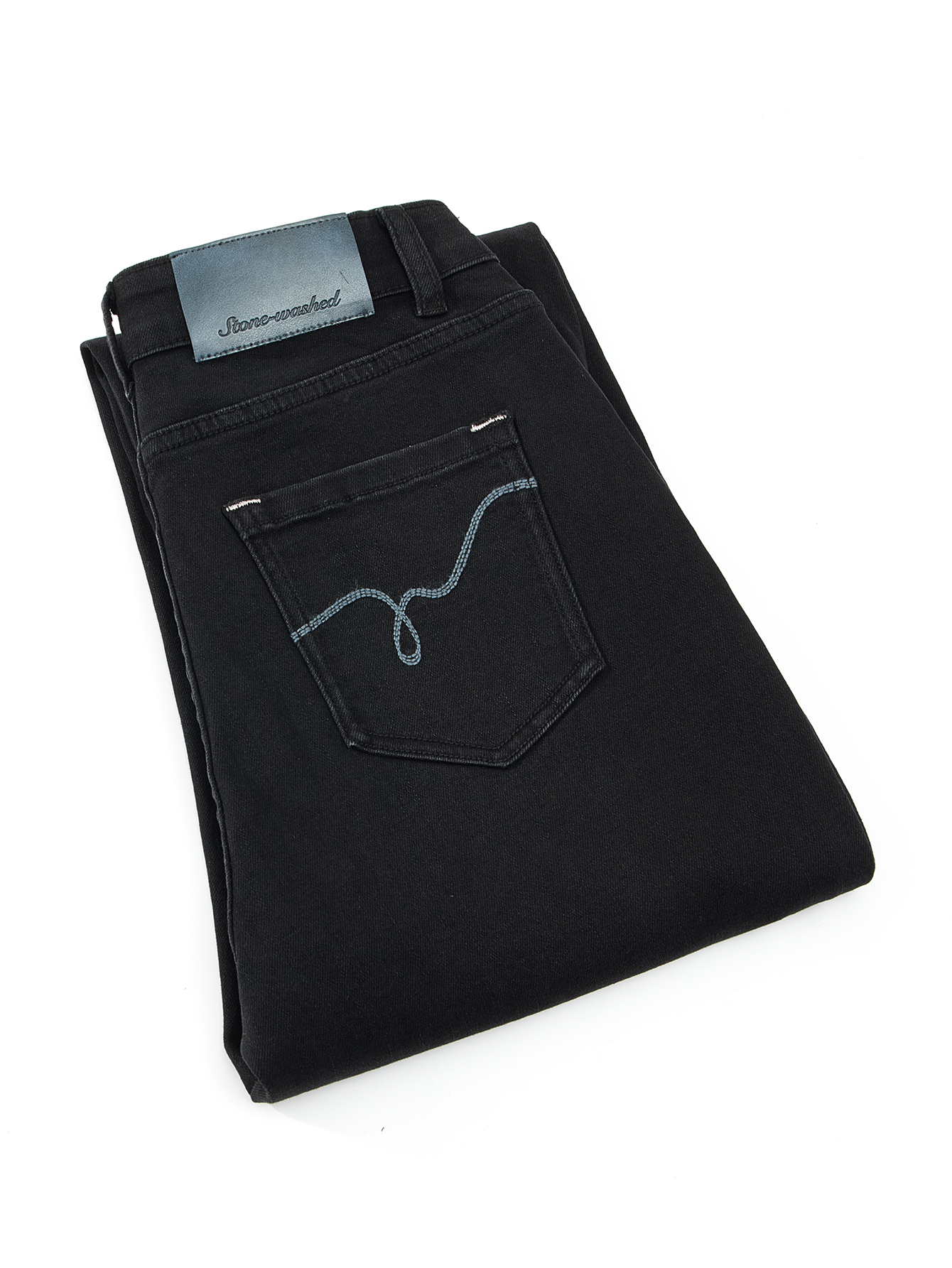 秋冬新款绣花窄版直筒牛仔女装显瘦遮肉百搭四面弹9909#