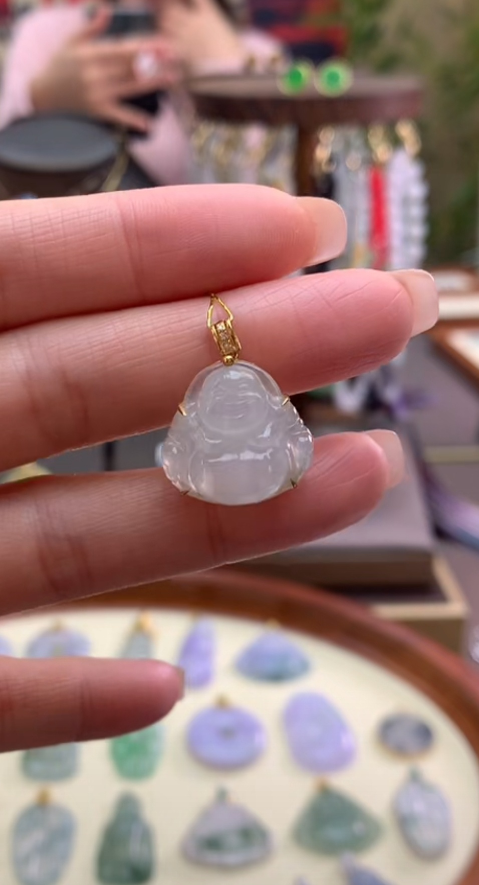 天然a货翡翠吊坠