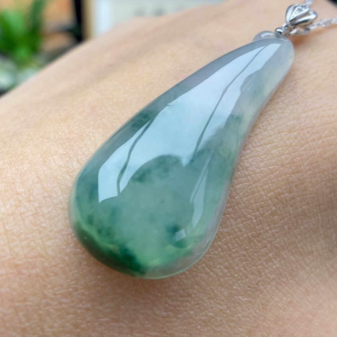 翡翠银S925镶嵌颈饰吊坠福瓜