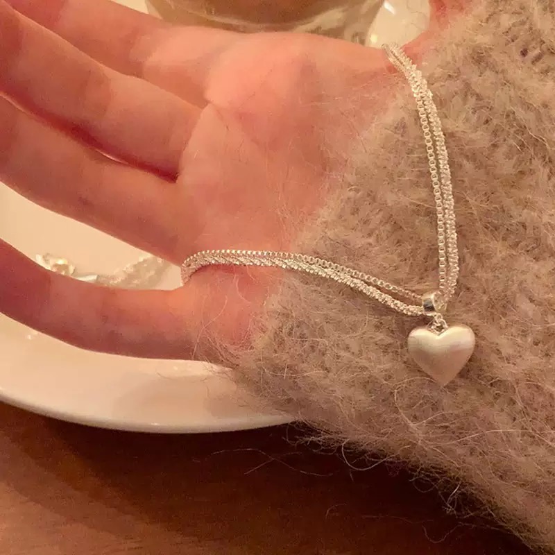 锌合金项链 03-72拉丝爱心项链