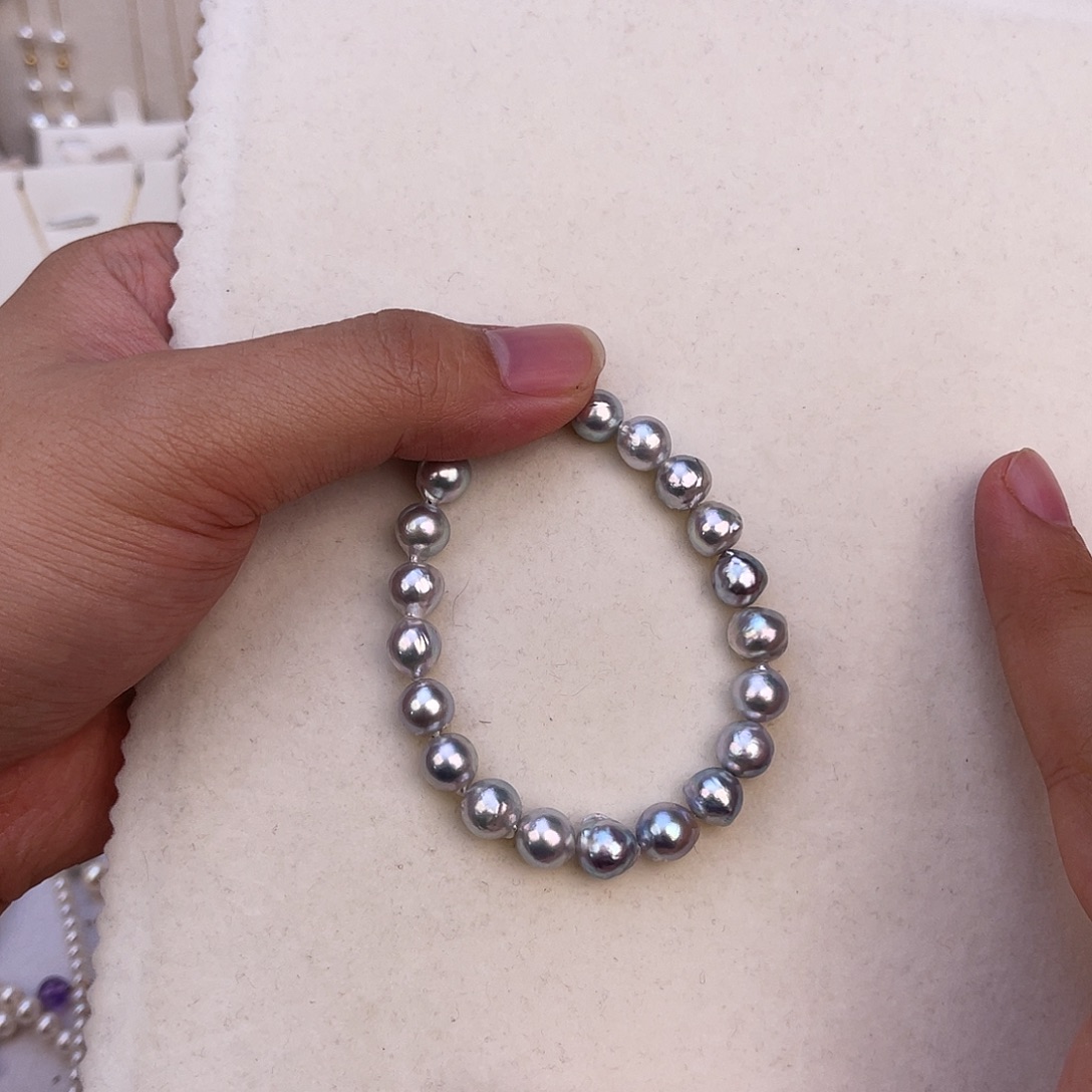 海水珍珠手绳银S925镶嵌