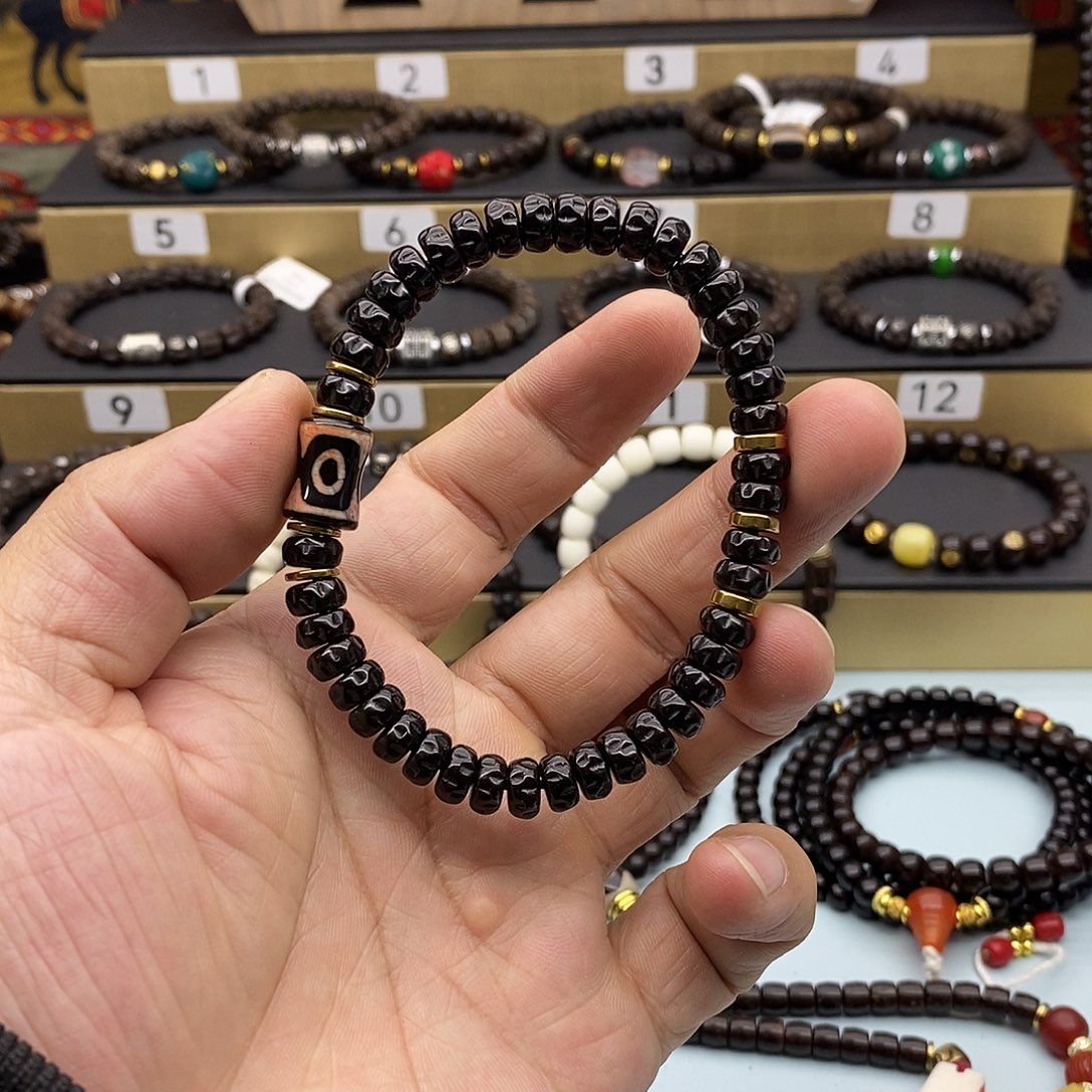 流***星椰蒂手串雕刻药片搭配款8m