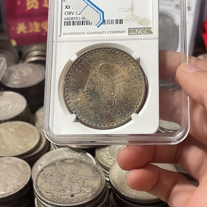 劳***模银Ag900墨西哥印第安人大银币