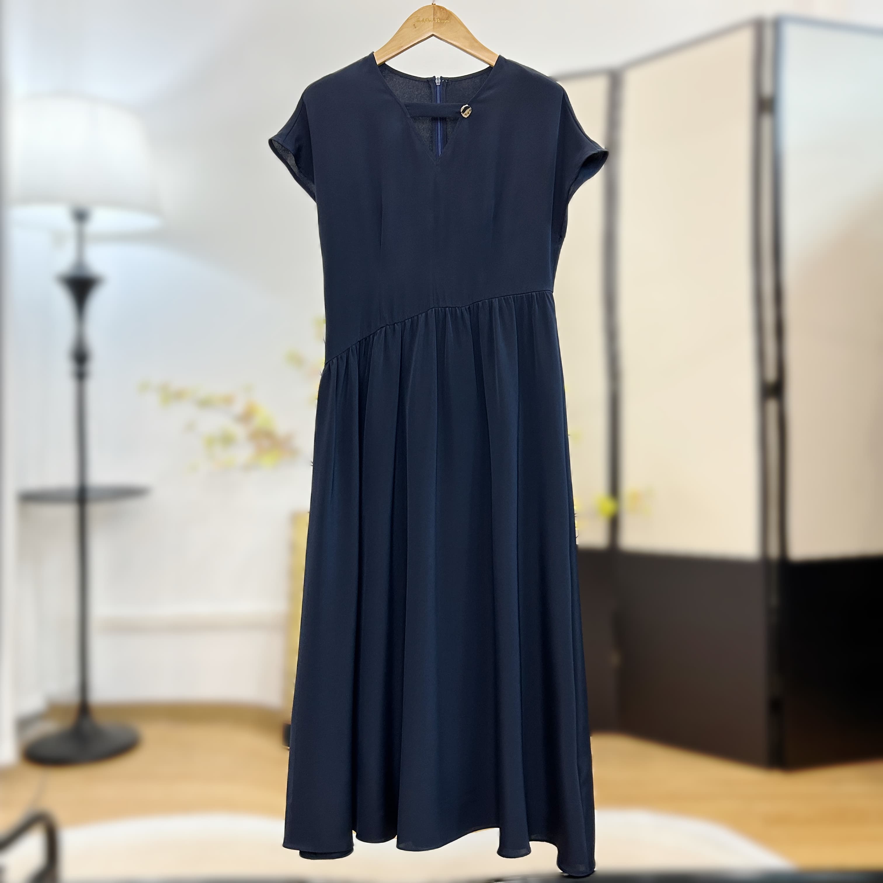 【萨拉迪恩】大牌高端桑蚕丝气质优雅女装连衣裙