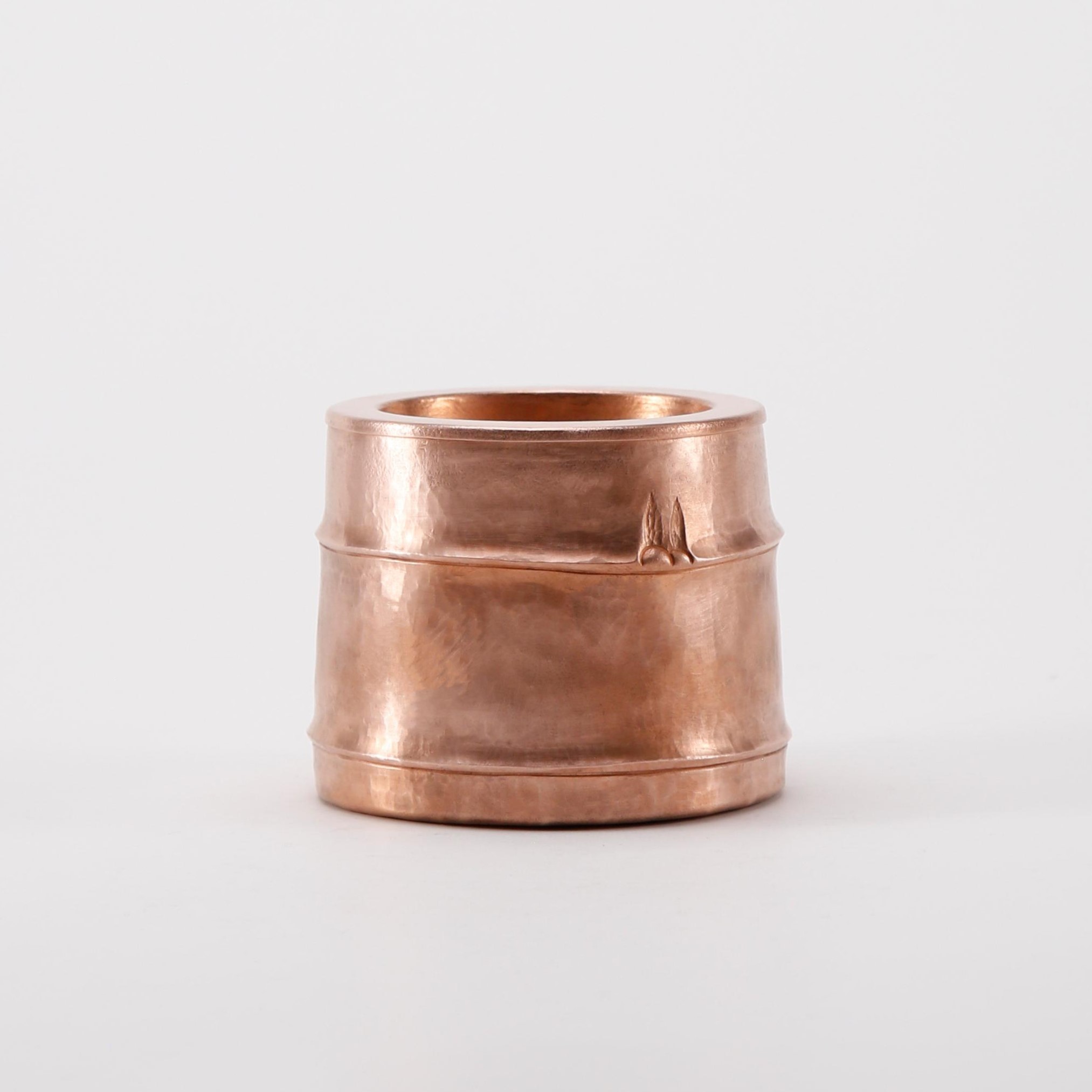 竹节桶形紫铜建水茶海