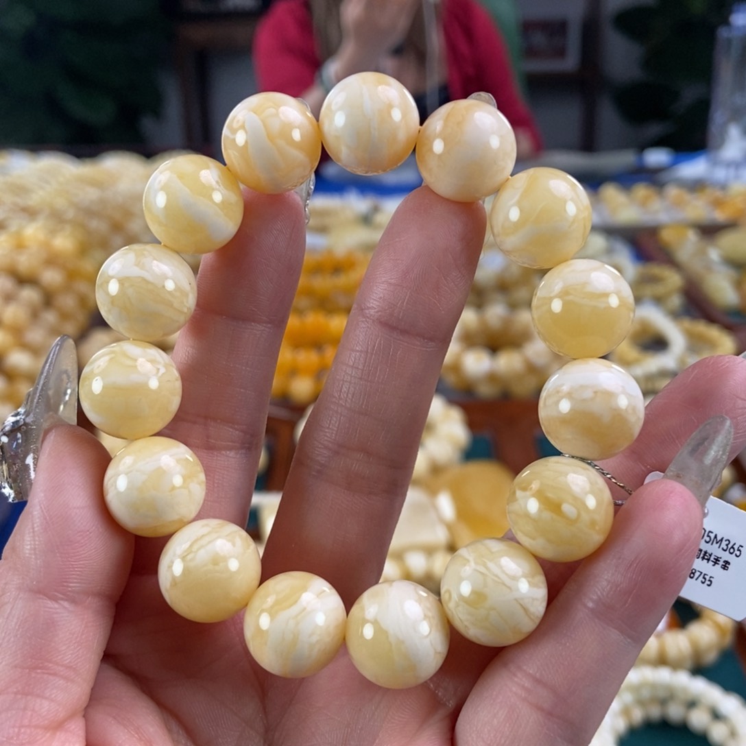 未镶嵌琥珀珠宝奇石14圆珠23.98