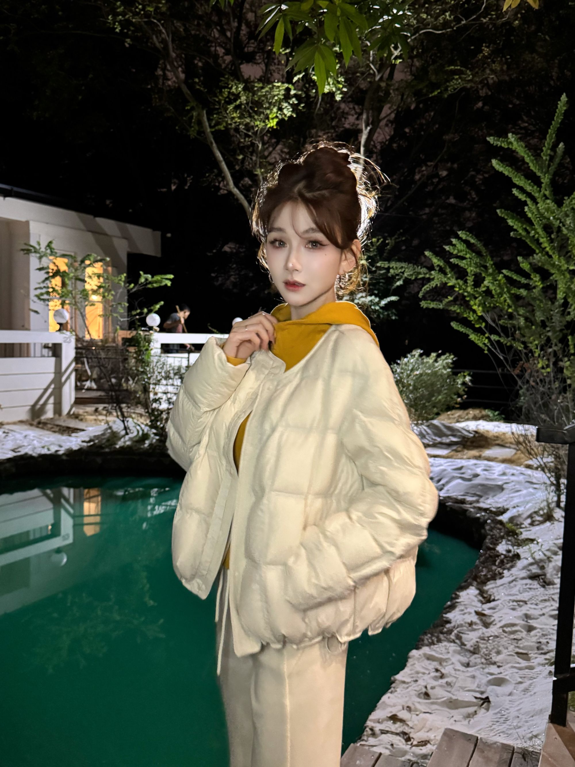 【豆腐块】清冷松弛穿搭感白鸭绒羽绒服薄款轻薄小个子冬季短款