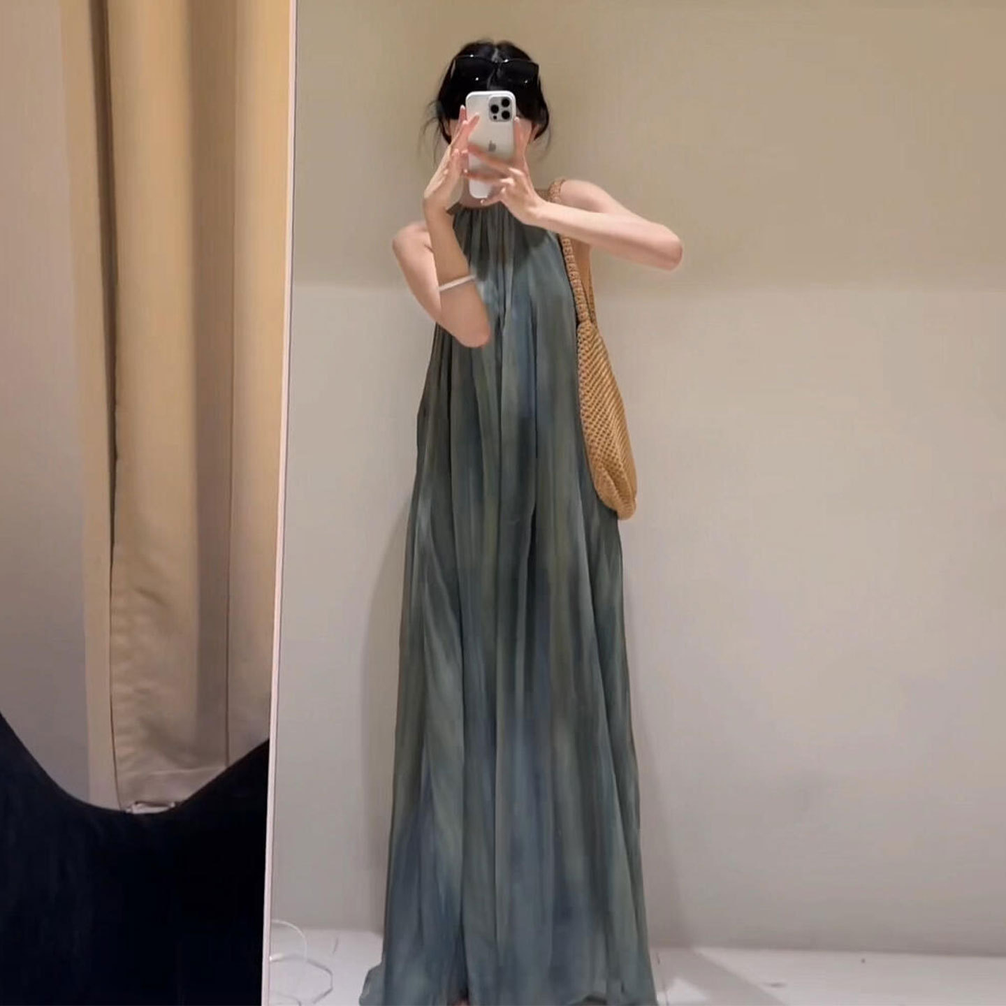 【现货+运补】大方得体气质挂脖无袖高级感连衣裙长裙4030