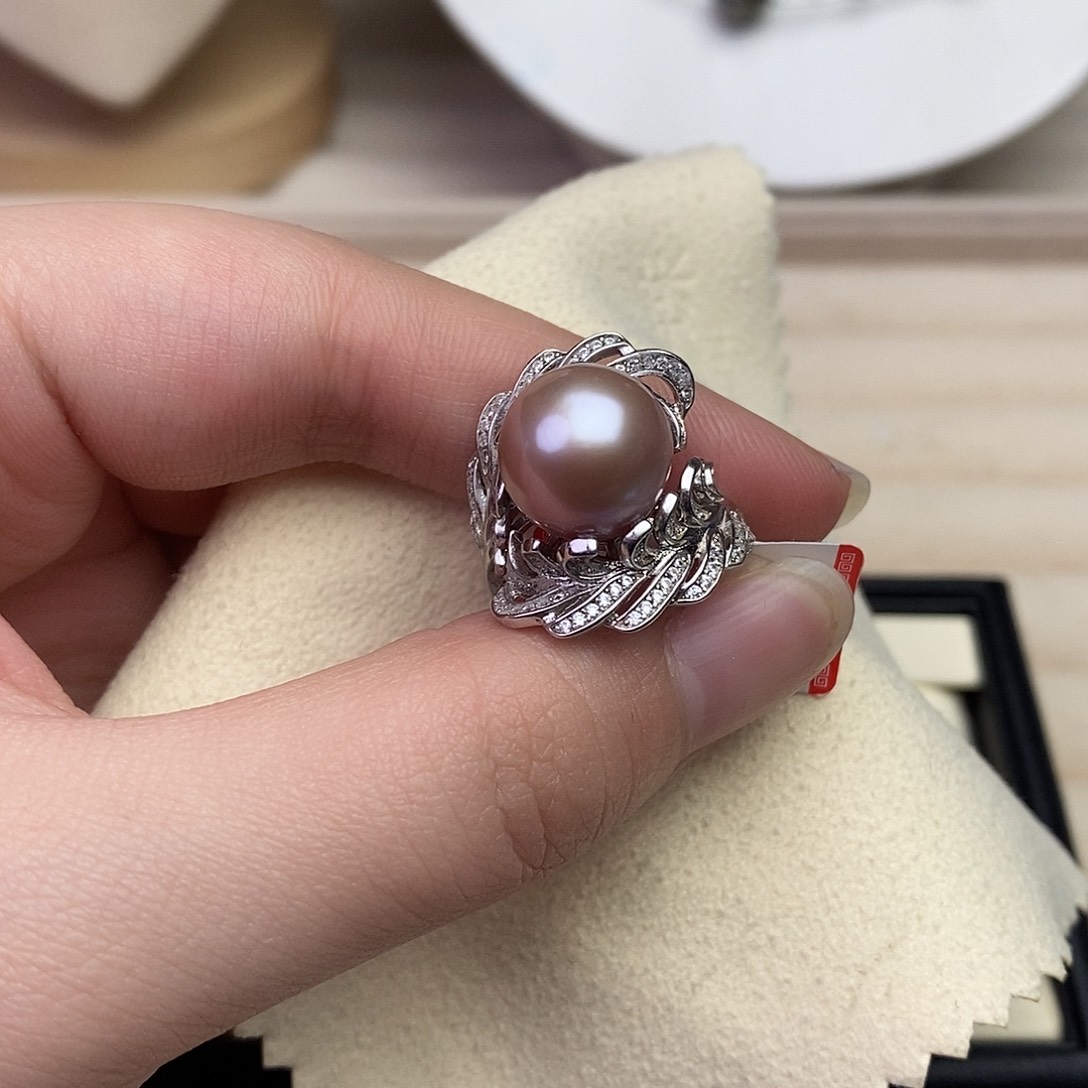 淡水珍珠戒指银S925镶嵌