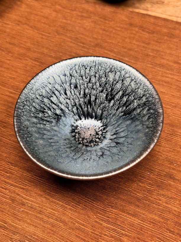 建盏百花大斗笠主人杯原矿釉作品