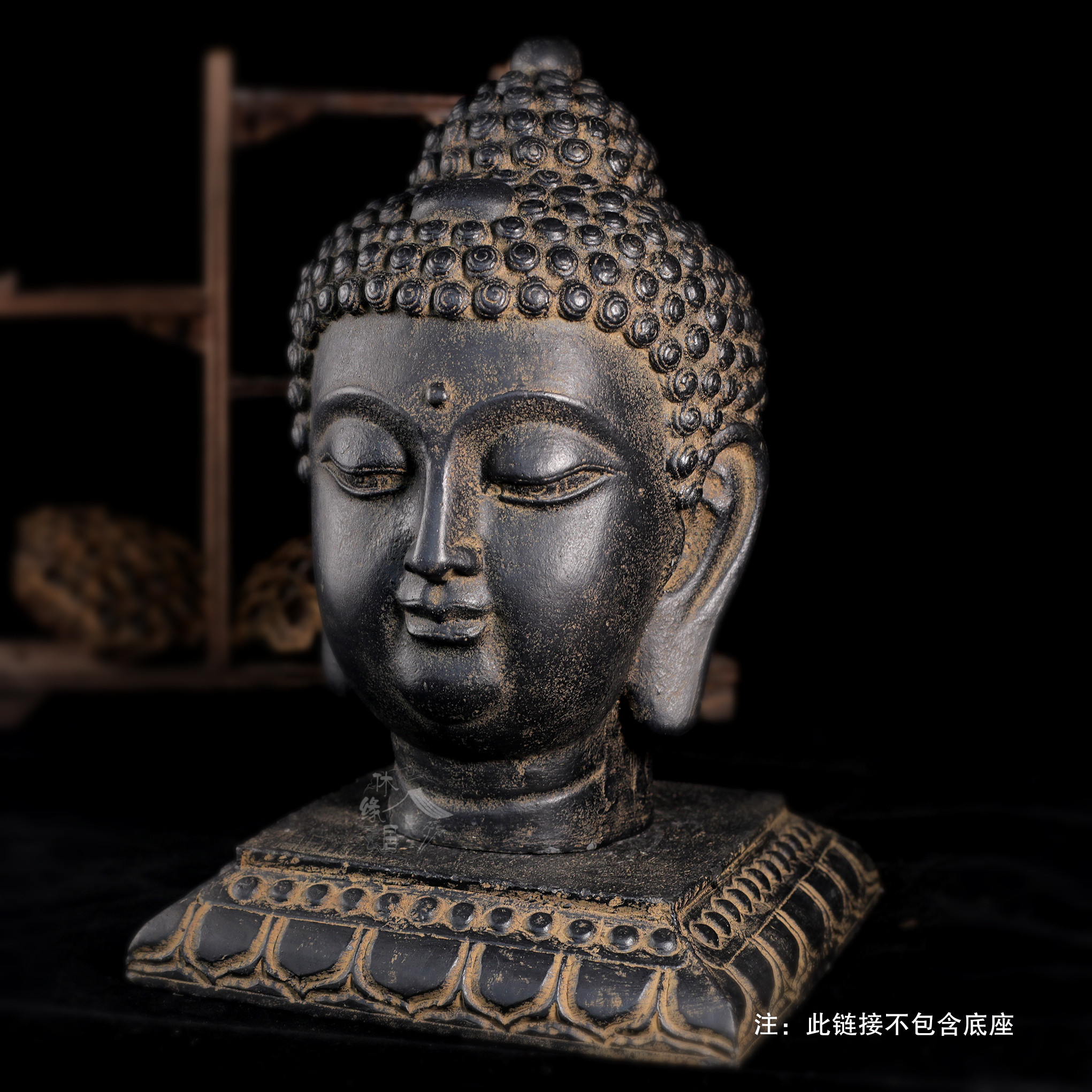 手工仿古做旧佛首禅意摆件玄关客厅家居软装-小佛头