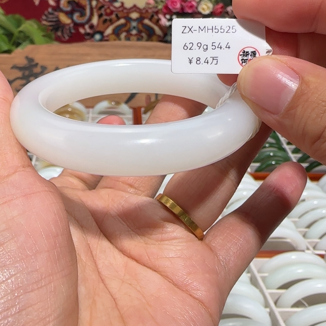 和田玉未镶嵌手镯新疆羊脂白玉手镯收藏级