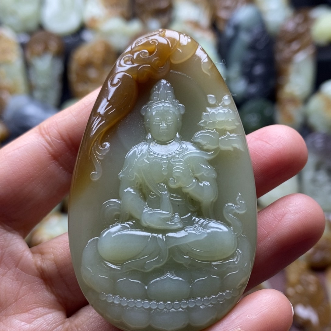 吊坠(不含链)未镶嵌和田玉（糖玉）