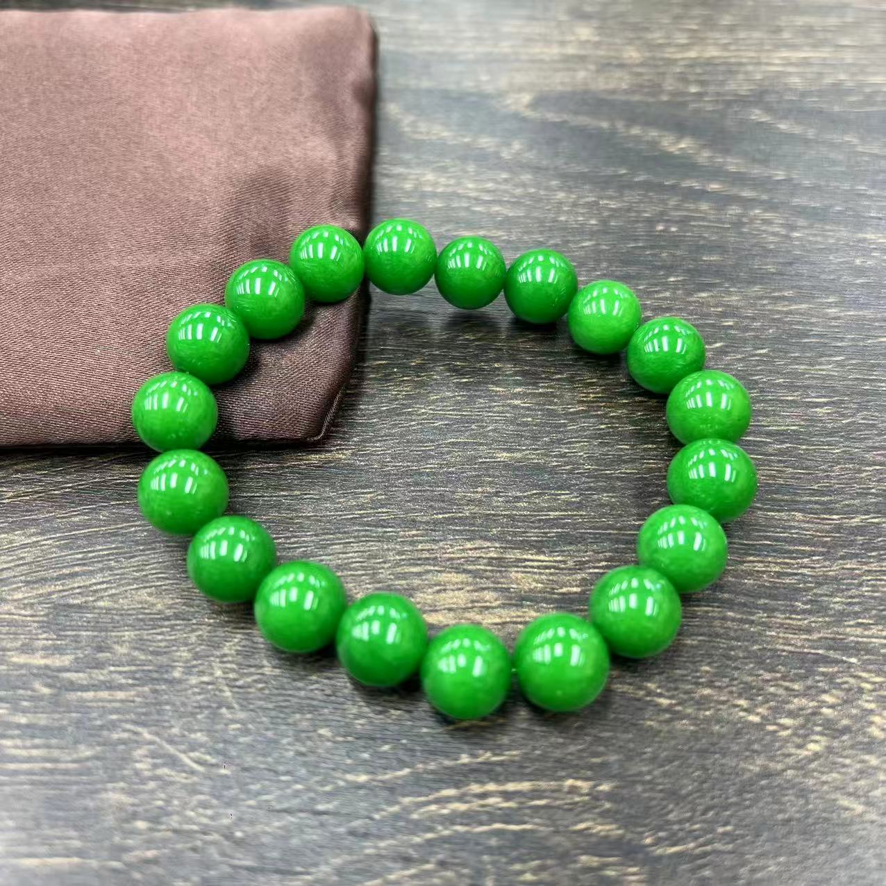 c724苹果绿卡10mm手串项链