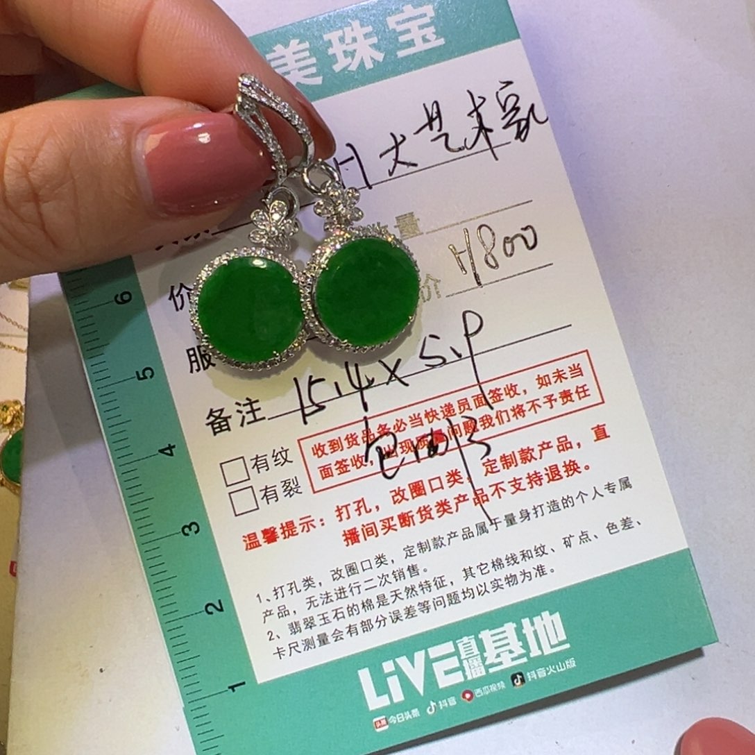 翡翠颈饰18K金镶嵌H****家耳环