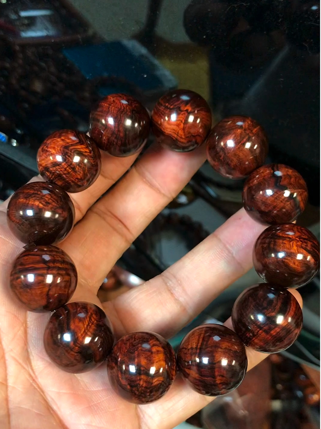 帝王级海南黄花梨2.0cm方便面水波神串