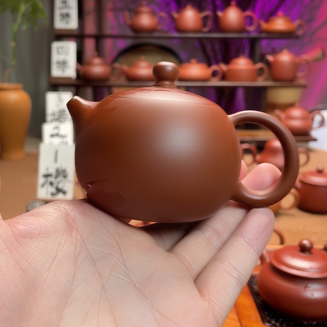 紫砂茶壶羊**哥老朱泥西施115c