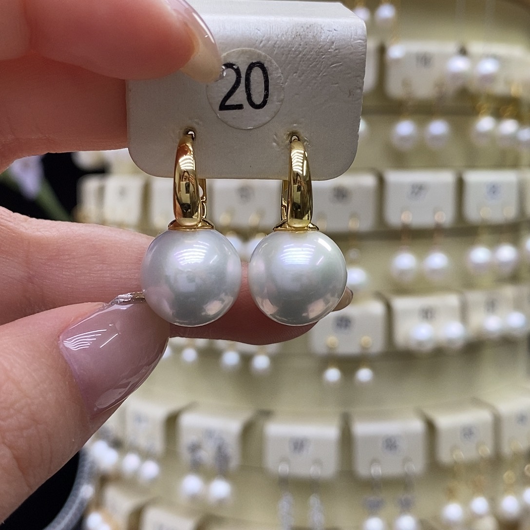 银S925镶嵌淡水珍珠耳饰12➕