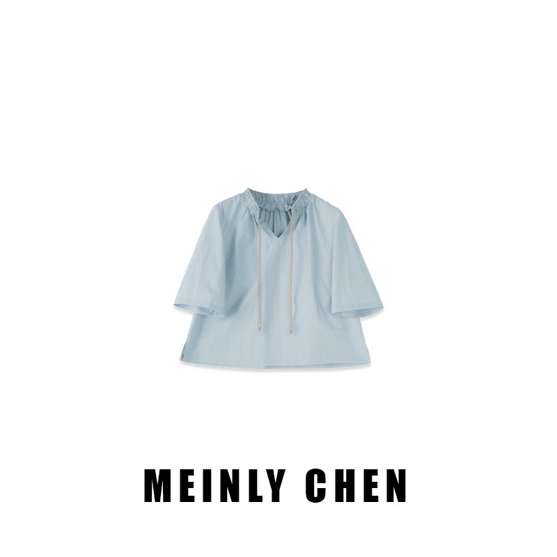 【MEINLY  CHEN】高端设计师款气质时尚百搭设计感衬衫8252181