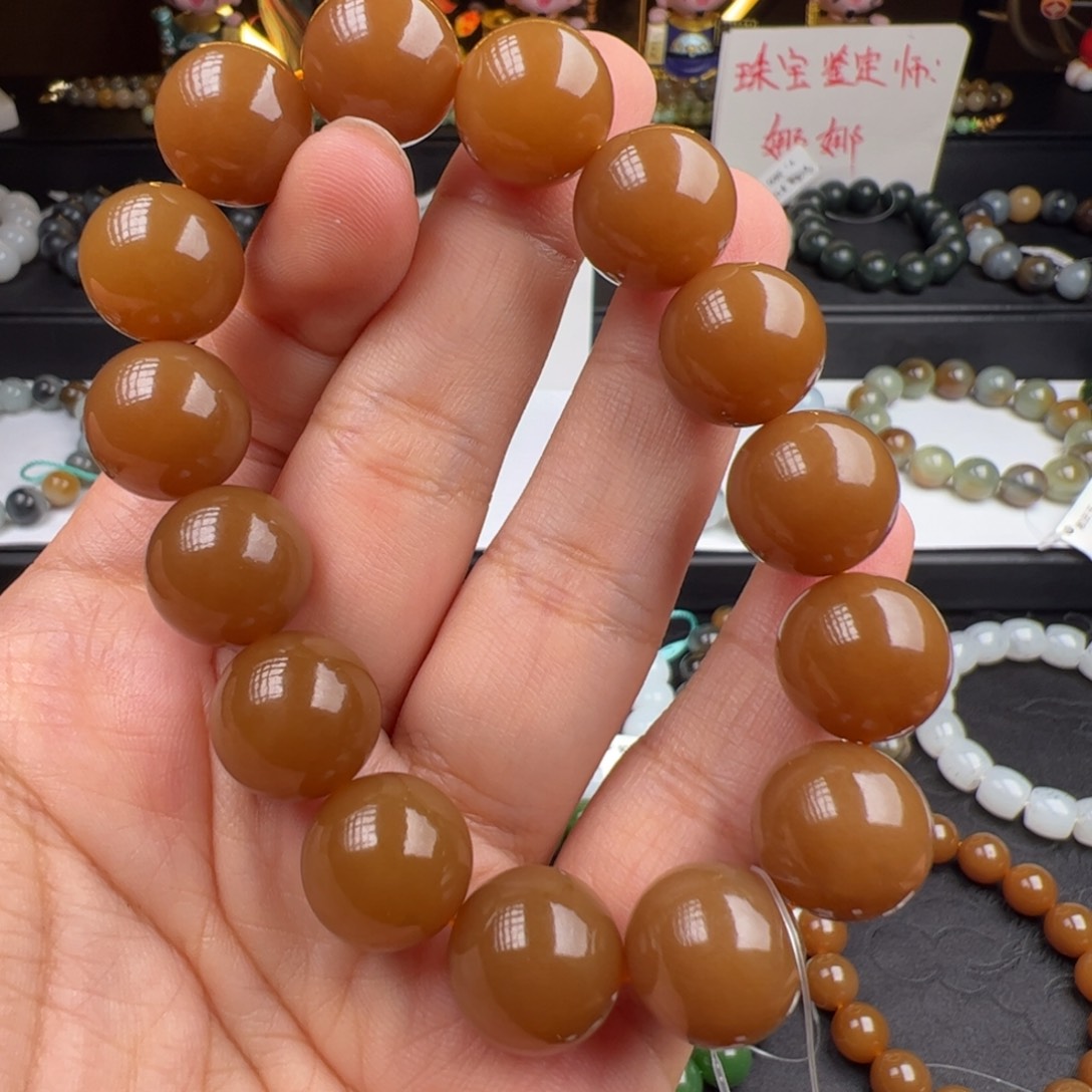 手链未镶嵌和田玉黄金蜜糖卡14
