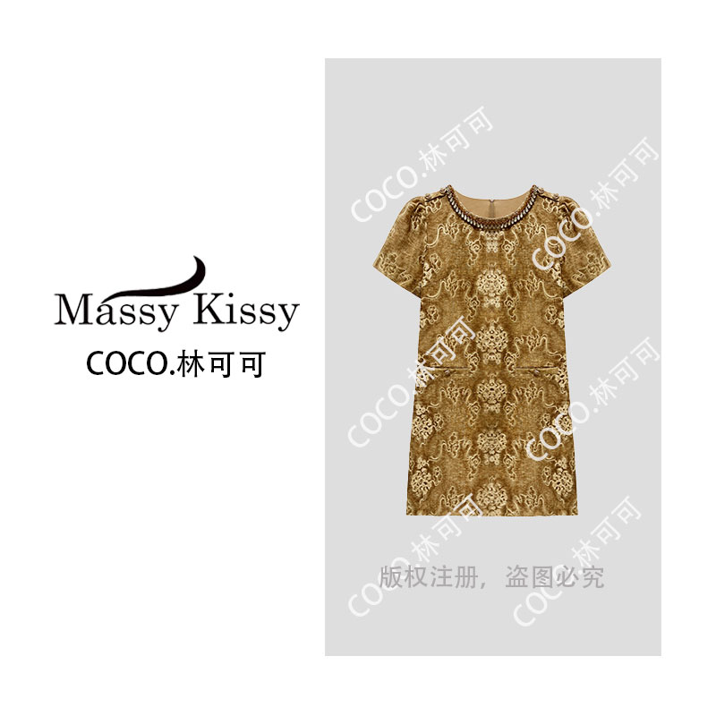 【COCO林可可】蕾丝时尚夏季复古印花蕾丝显瘦气质轻奢25060602