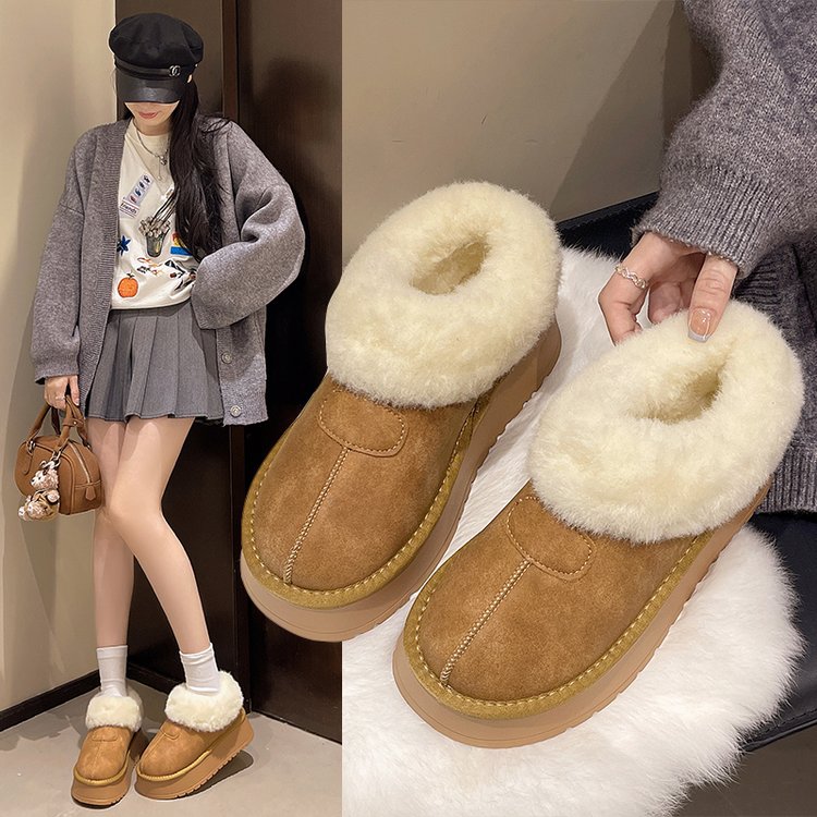 皮面防水雪地靴女2025新款百搭爆款冬季加绒厚底女鞋子东北大棉鞋