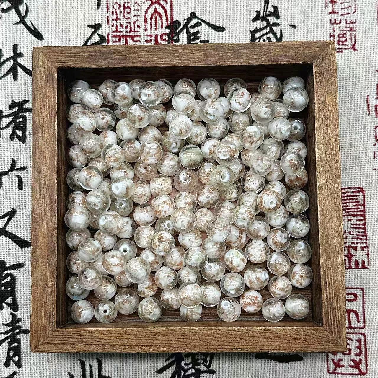 【白昙花10mm】夜光香灰琉璃散珠 手工串珠DIY散珠多样性发一