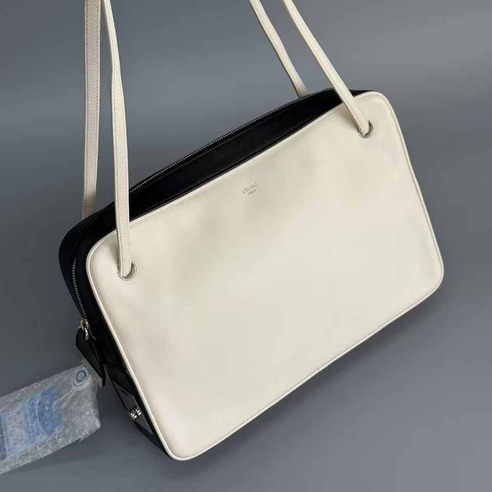 90新 Celine/思琳 Old Celine极简风奥利奥盒子单肩包 123816