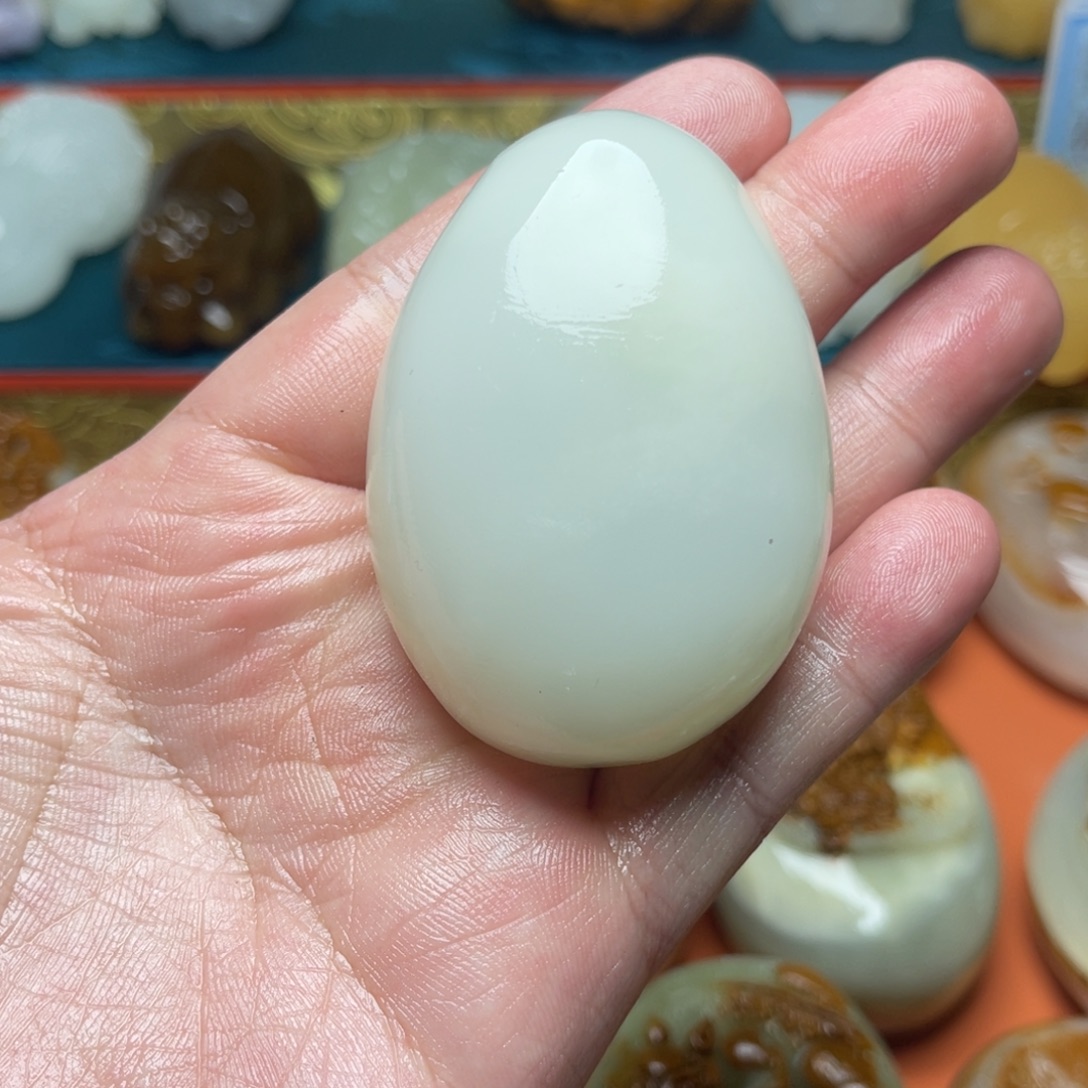 云***冰石材天然方解石手把件不退换