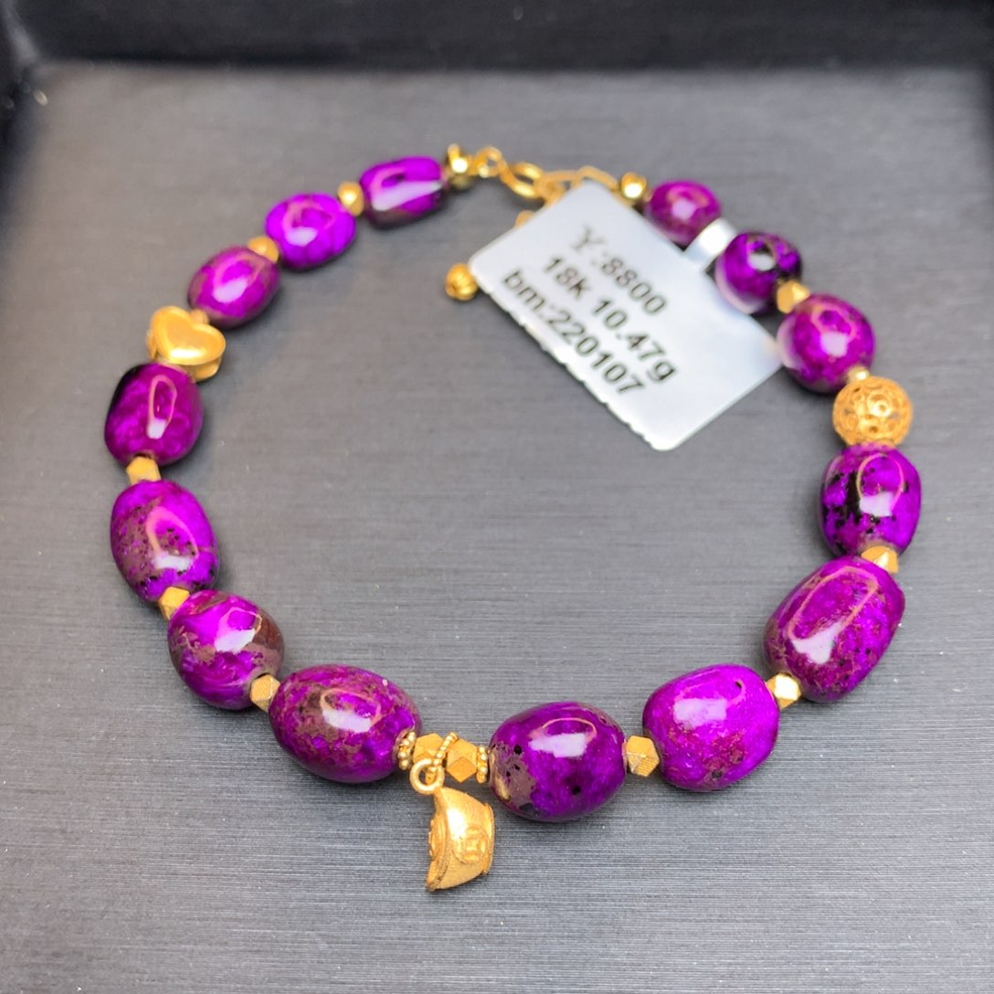 苏纪石（舒俱来）手链18K金镶嵌